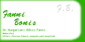 fanni bonis business card
